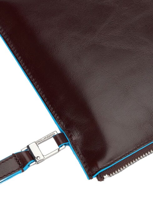 BLUE SQUARE Flache Clutch aus Leder MAHAGONI - Damentaschen