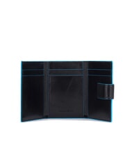 PIQUADRO BLUE SQUARE Dreifach gefaltete Ledergeldb&ouml;rse und M&uuml;nzen Schwarz - Brieftaschen Herren - 2