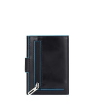 PIQUADRO BLUE SQUARE Dreifach gefaltete Ledergeldb&ouml;rse und M&uuml;nzen Schwarz - Brieftaschen Herren - 4