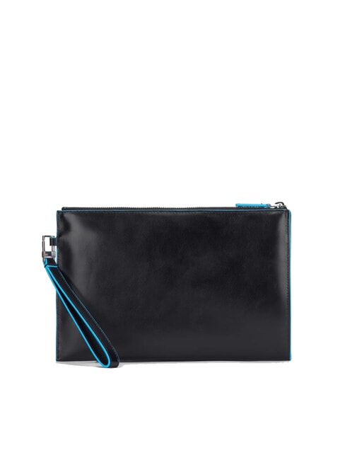 BLUE SQUARE Flache Clutch aus Leder Schwarz - Damentaschen
