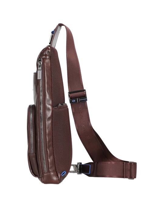 BLUE SQUARE Schultertasche/Rucksack aus Leder mit Mini-Tablet-Halterung MAHAGONI - Umhängetaschen Herren