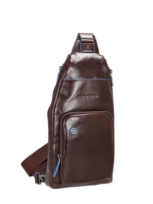 BLUE SQUARE Schultertasche/Rucksack aus Leder mit Mini-Tablet-Halterung MAHAGONI - Umhängetaschen Herren