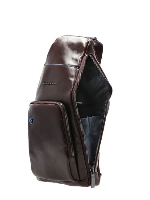 BLUE SQUARE Schultertasche/Rucksack aus Leder mit Mini-Tablet-Halterung MAHAGONI - Umhängetaschen Herren