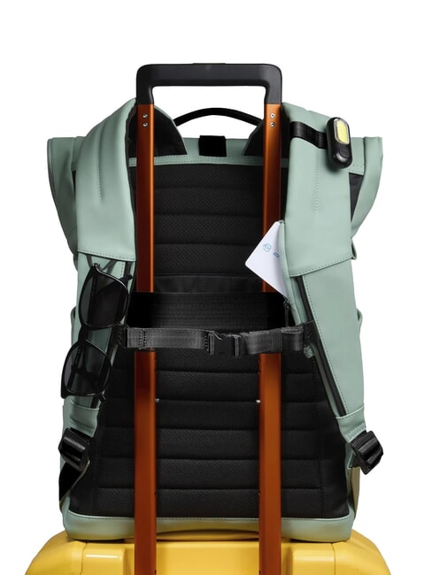 CORNER SPECIALE GOMMATO Rolltop-Rucksack für 15,6-Zoll-Laptop GRÜN - PC-Rucksäcke