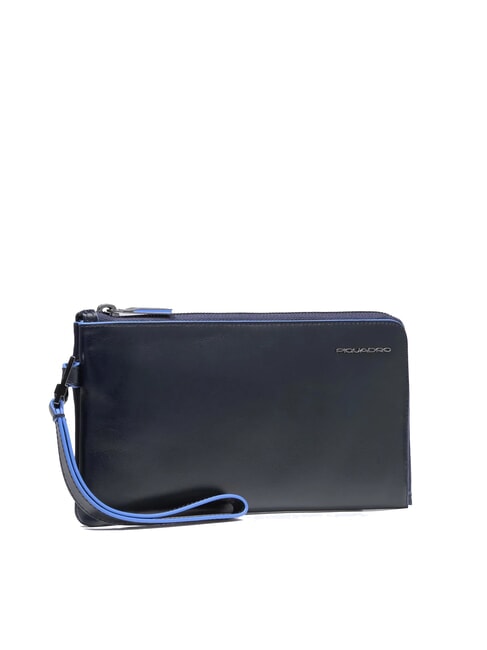 BLUE SQUARE Herren-Clutch aus Leder mit Kartenhalter Blau - Brieftaschen Herren
