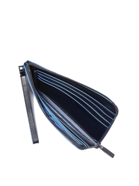 BLUE SQUARE Herren-Clutch aus Leder mit Kartenhalter Blau - Brieftaschen Herren