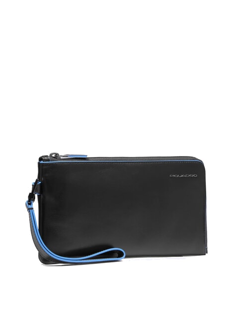 BLUE SQUARE Herren-Clutch aus Leder mit Kartenhalter Schwarz - Brieftaschen Herren