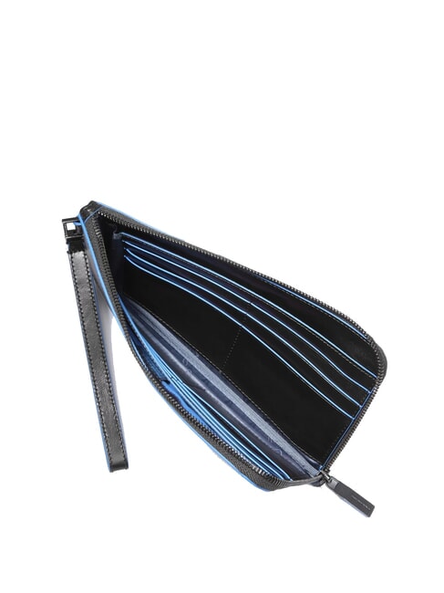 BLUE SQUARE Herren-Clutch aus Leder mit Kartenhalter Schwarz - Brieftaschen Herren