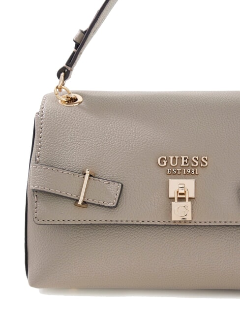 YESBA Schultertasche mit Überschlag, Umhängetasche dunkles Taupe - Damentaschen