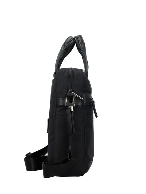 TRAKAI Aktentasche aus Leder und Stoff für 14-Zoll-Laptops Schwarz - Arbeitstaschen