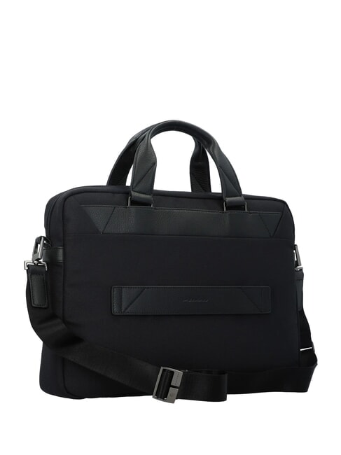 TRAKAI Aktentasche aus Leder und Stoff für 14-Zoll-Laptops Schwarz - Arbeitstaschen