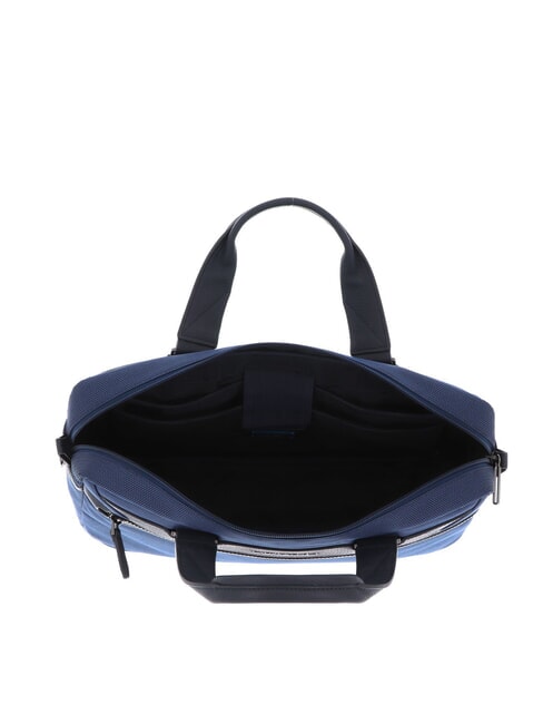 TRAKAI Aktentasche aus Leder und Stoff f&uuml;r 14-Zoll-Laptops Blau - Arbeitstaschen