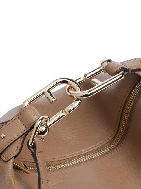 TONIE Kleine Ledertasche mit Schulterriemen Toffee - Damentaschen