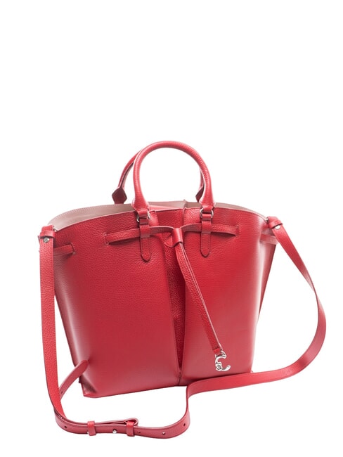 FLORES Mittelgro&szlig;e Tote Bag aus geh&auml;mmertem Leder Sangria - Damentaschen