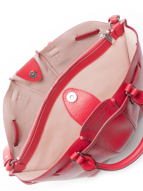 FLORES Mittelgro&szlig;e Tote Bag aus geh&auml;mmertem Leder Sangria - Damentaschen