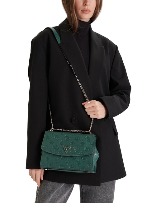 CRESIDIA II Umh&auml;ngetasche mit &Uuml;berschlag hellsalbeifarbenes Logo - Damentaschen