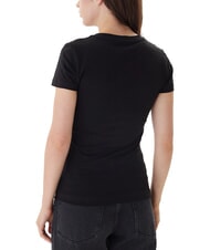 GUESS FLOWERS TRIANGLE Kurzarm-Stretch-T-Shirt jetbla - T-Shirts und Tops f&uuml;r Damen - 2