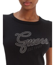 GUESS STUDS SCRIPT Schmal geschnittenes Kurzarm-T-Shirt jetbla - T-Shirts und Tops f&uuml;r Damen - 3
