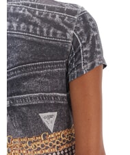 GUESS BELT WRAPPED Schmal geschnittenes T-Shirt mit Allover-Print pechschwarz multi - T-Shirts und Tops f&uuml;r Damen - 4