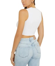 GUESS ALEXIA Kurze Strickmaus mit Strass-Logo - T-Shirts und Tops f&uuml;r Damen