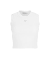 GUESS ALEXIA Kurze Strickmaus mit Strass-Logo purwei&szlig; - T-Shirts und Tops f&uuml;r Damen - 3