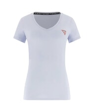 GUESS MINI TRIANGLE T-Shirt mit V-Ausschnitt Atemwege blau - T-Shirts und Tops f&uuml;r Damen - 4