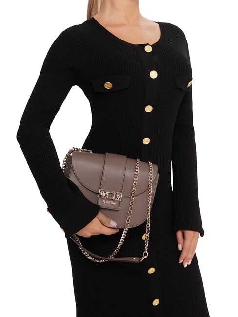 JANE Mini-Schultertasche dunkles Taupe - Damentaschen