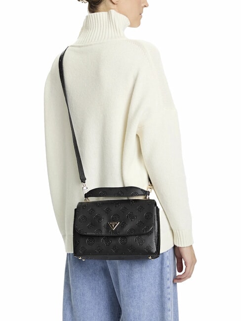 TISHA Handtasche mit Schulterriemen schwarzes Logo - Damentaschen