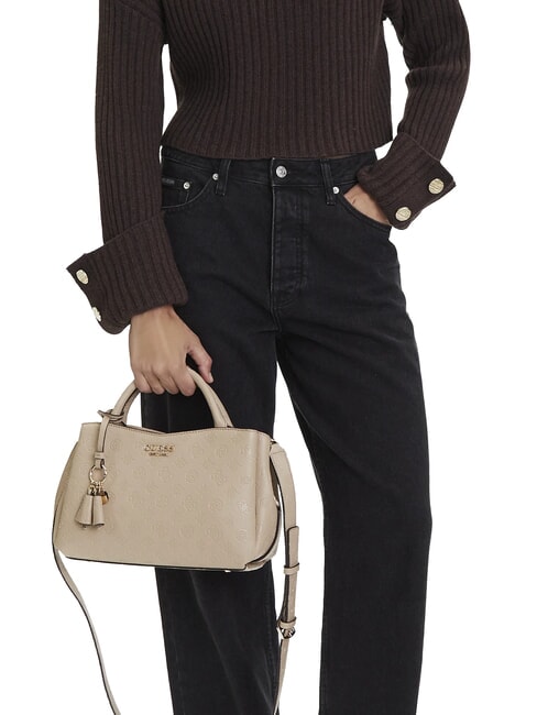 PHOEBE Handtasche mit Schulterriemen einfach taupefarbenes Logo - Damentaschen