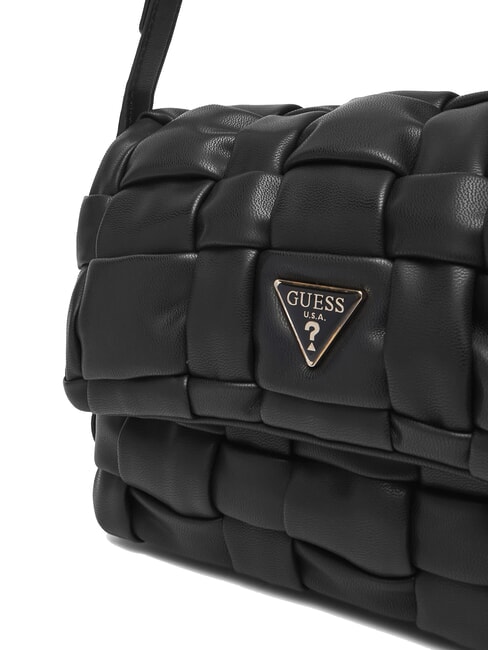 MARION Gewebte Schultertasche mit Schulterriemen SCHWARZ - Damentaschen