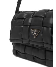 GUESS MARION Gewebte Schultertasche mit Schulterriemen SCHWARZ - Damentaschen - 3