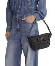 GUESS MARION Gewebte Schultertasche SCHWARZ - Damentaschen - 5