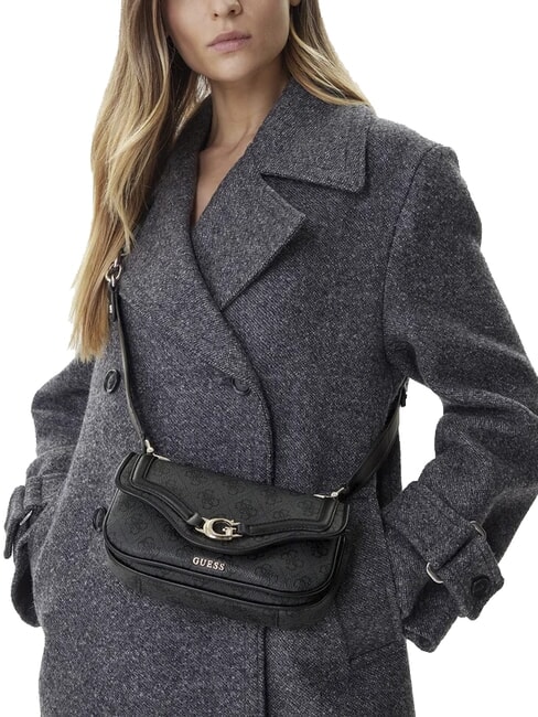 DEA Kleine Umhängetasche mit Klappe Kohle - Damentaschen