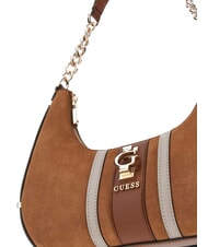 GUESS ERENIA Wildleder-Schultertasche COGNAC MULTI - Damentaschen - 3