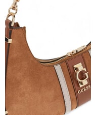 GUESS ERENIA Wildleder-Schultertasche COGNAC MULTI - Damentaschen - 5
