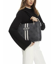 GUESS NOELLE Bedruckte Schultertasche Kohle - Damentaschen - 4