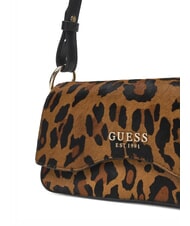 GUESS DOMITILLA Schultertasche aus St. Animalier-Leder Leopard - Damentaschen - 3