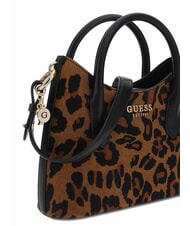 GUESS DOMITILLA Handtasche aus St. Animalier-Leder Leopard - Damentaschen - 3