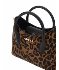 GUESS DOMITILLA Handtasche aus St. Animalier-Leder Leopard - Damentaschen - 5