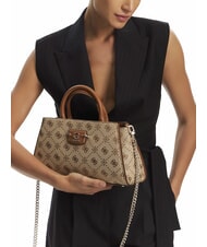 GUESS NEDA Handtasche aus Jacquard-Stoff MILCH-LOGO - Damentaschen - 5