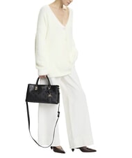 GUESS TISHA Handtasche mit Schulterriemen schwarzes Logo - Damentaschen - 5