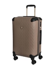 GUESS WILDER 22 Mittlerer Trolley Logo in dunklem Taupe - Harte Trolleys - 3
