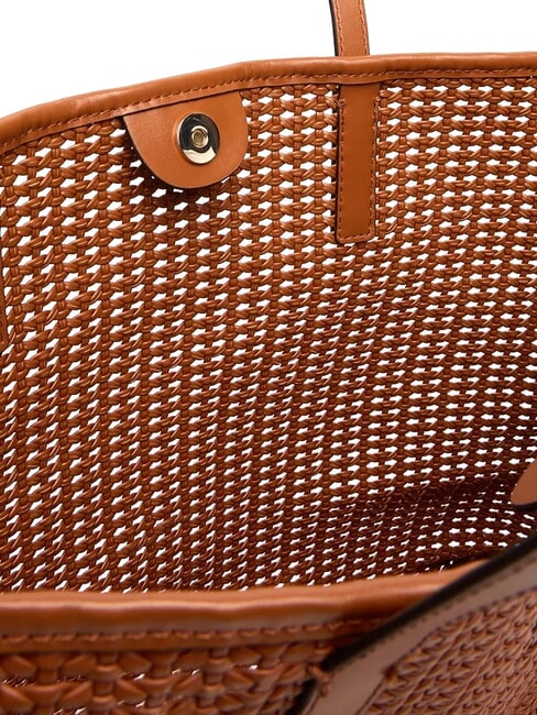 BRIGITTA Gewebte Einkaufstasche mit Clutch COGNAC - Damentaschen