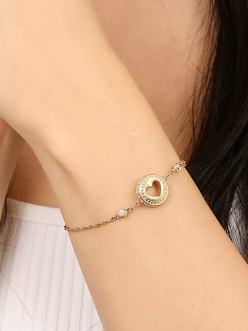 ROLLING HEARTS Armband mit Herz gelbes Gold - Armb&auml;nder