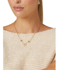 GUESS SHINING WINTER Halskette mit Blume und Kristallen gelbes Gold - Halsketten - 2