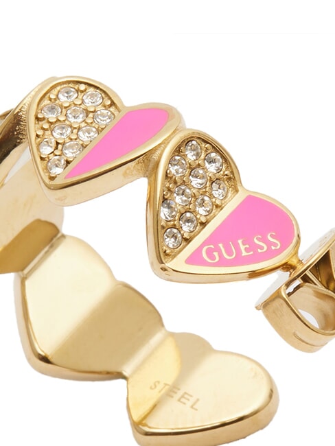 LOVELY GUESS Emaillierte Herzohrringe Gelbgold/Fuchsia - Ohrringe