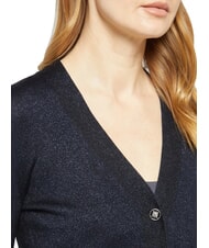 JOHN RICHMOND PEACEFUL Lurex-Cardigan mit Knöpfen Navy blau - Damenpullover - 3