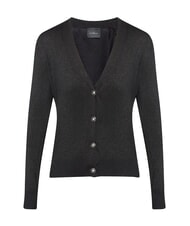 JOHN RICHMOND PEACEFUL Lurex-Cardigan mit Knöpfen Schwarz - Damenpullover - 4
