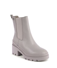 TOMMY HILFIGER TH Lederstiefeletten mit mittelhohem Absatz grau - Damenschuhe - 5