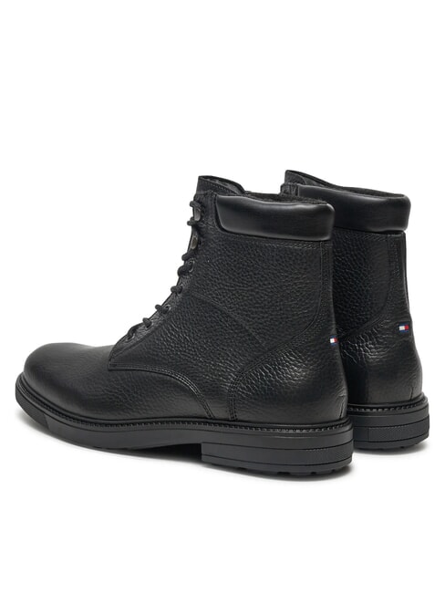 HILFIGER OUTDOOR Lederstiefeletten mit gepolstertem Schaftrand Schwarz - Herrenschuhe